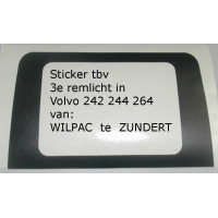 Sticker 3e remlicht Volvo 142 144 164 240 242 244 264